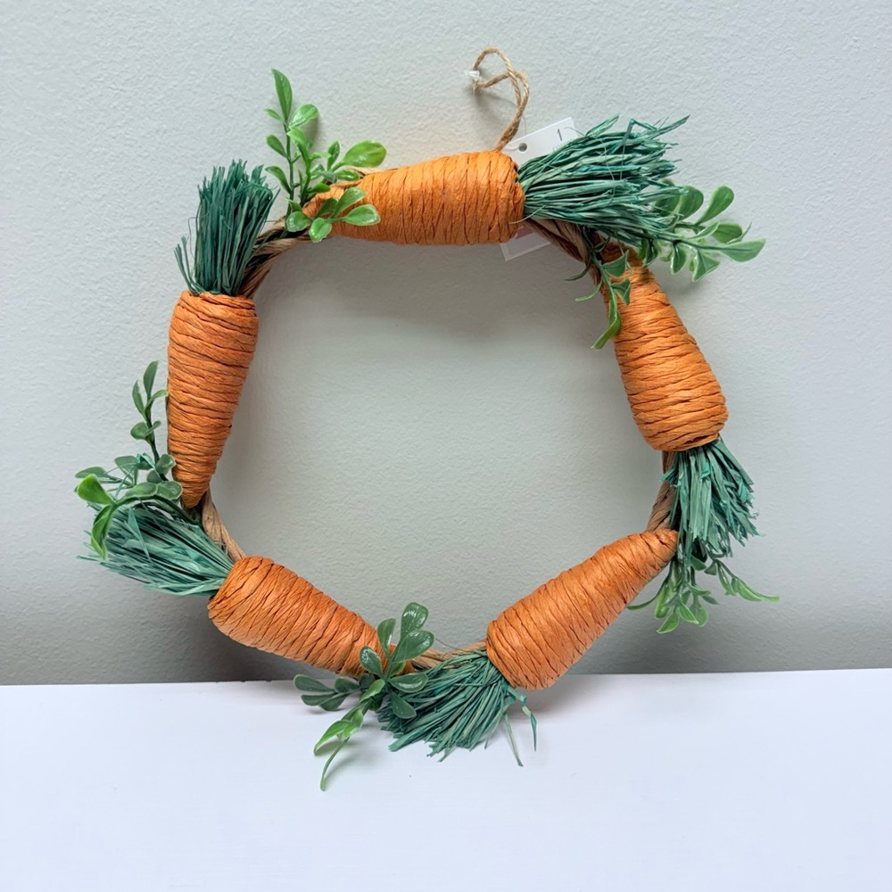 New! Target Bullseye Playground Orange Green Carrot Wreath, 10”